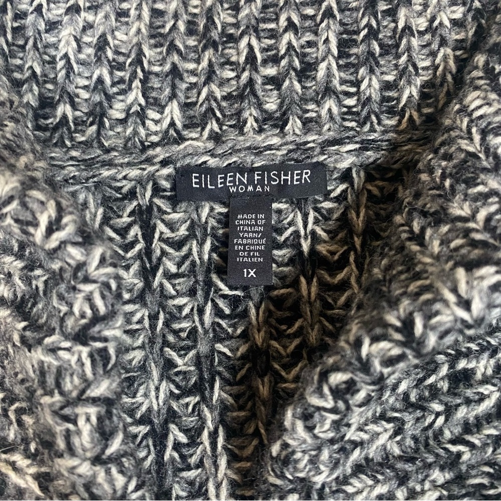 Women’s Eileen Fisher Yak Merino Wool Blend Knit Sweater Vest Full Zip Gray 1X - Picture 6 of 11